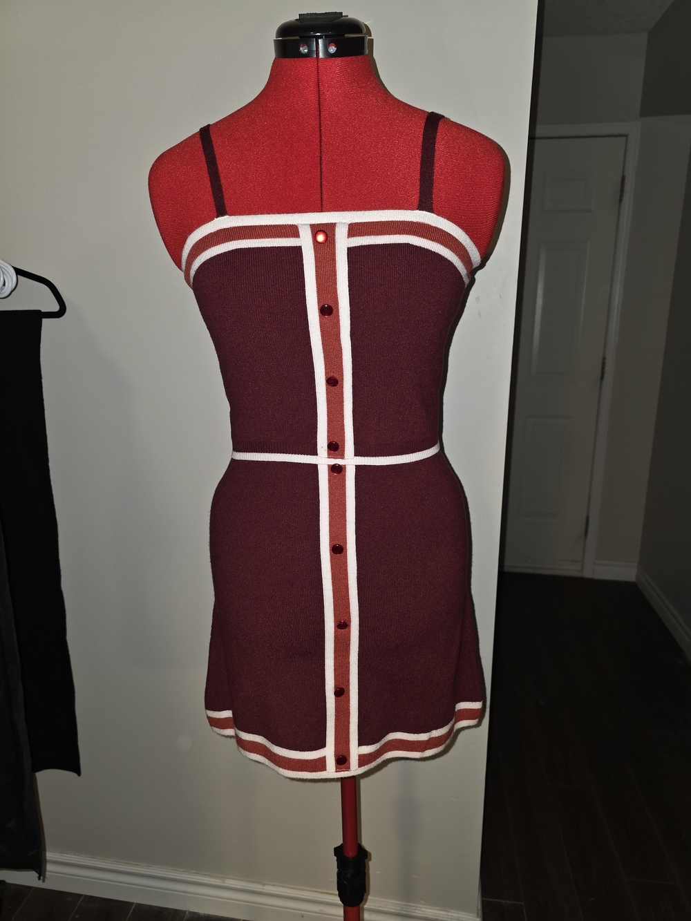 Freshman Red and White Striped Button-Front Crop Tank And Skirt Outfit